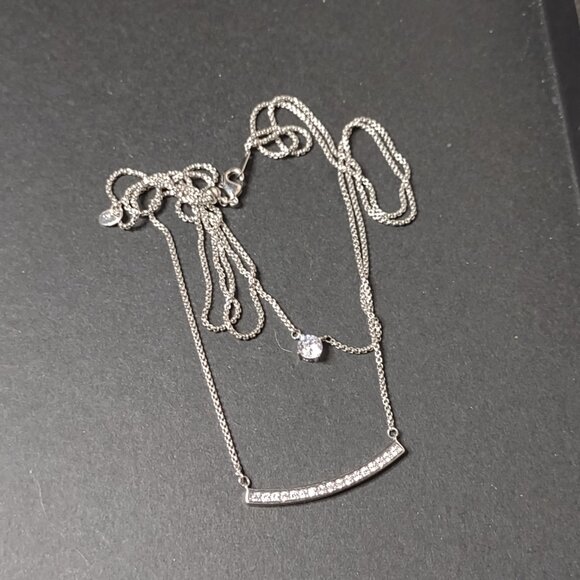 17.5 Inch 2 Layer Silver Tone JNY Necklace - Picture 10 of 11